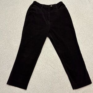 Shaver Lake Black Corduroy Pants Women Size 10 Straight‎ Leg High Rise Cotton